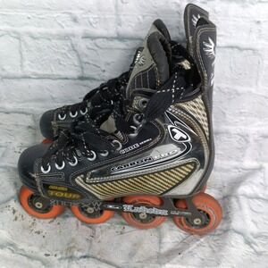 Tour Code Carbon Pro Inline Hockey Skates Size 6 Labeda Asphalt Wheels